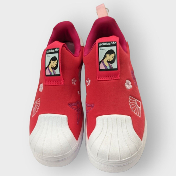 Adidas X Disney Mulan Superstar 360 C Red Kids Originals US Size 1 Shoe Q46303 - Picture 3 of 5